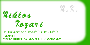 miklos kozari business card